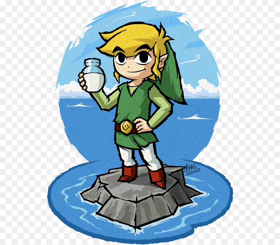 The Legend Of Zelda Wind Waker Art Style Link, Baby, Person, Book, Cleaning Png Image
