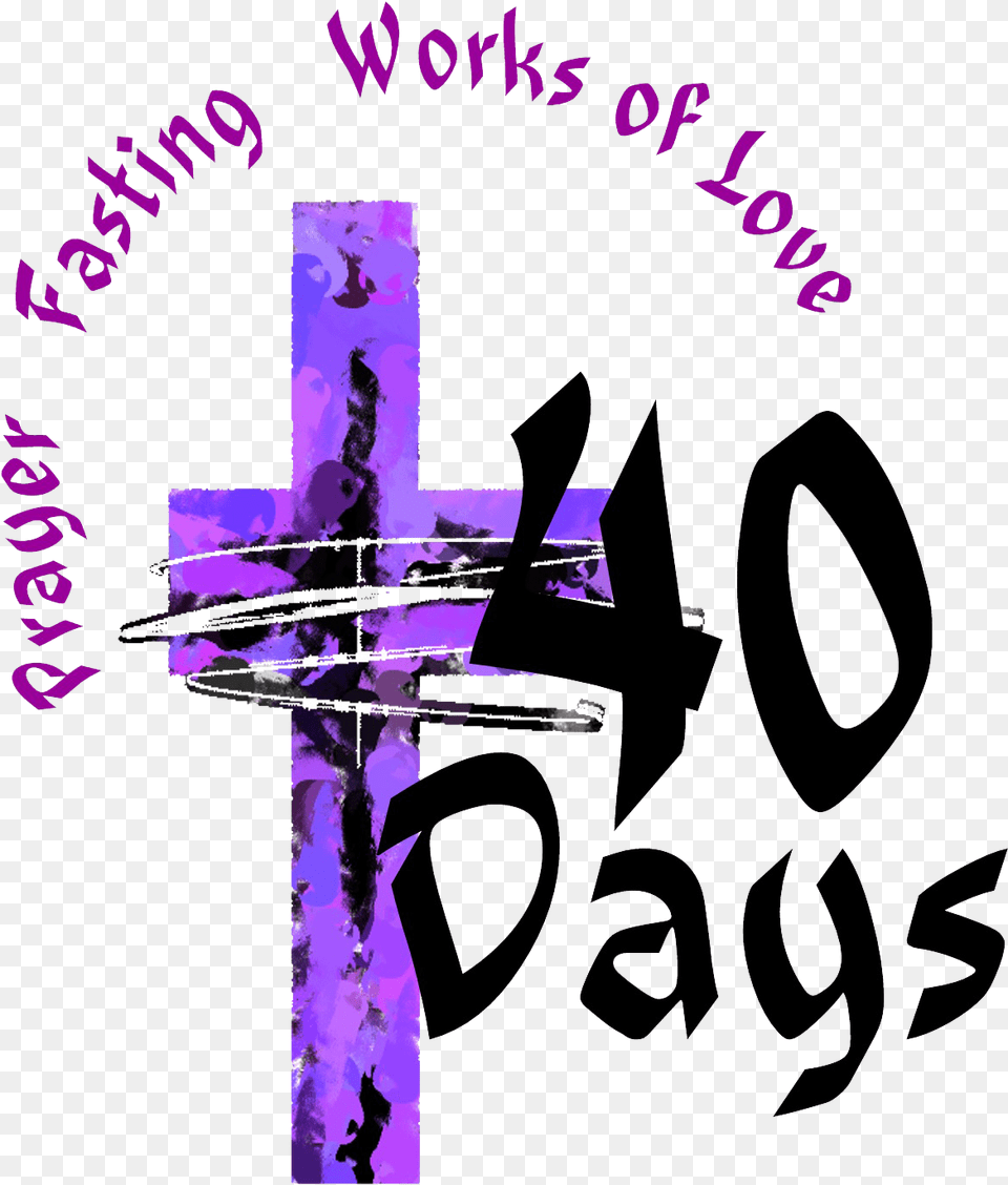 The Lenten Journey Begins Ash Wednesday Lent Season, Cross, Purple, Symbol, Blackboard Free Transparent Png