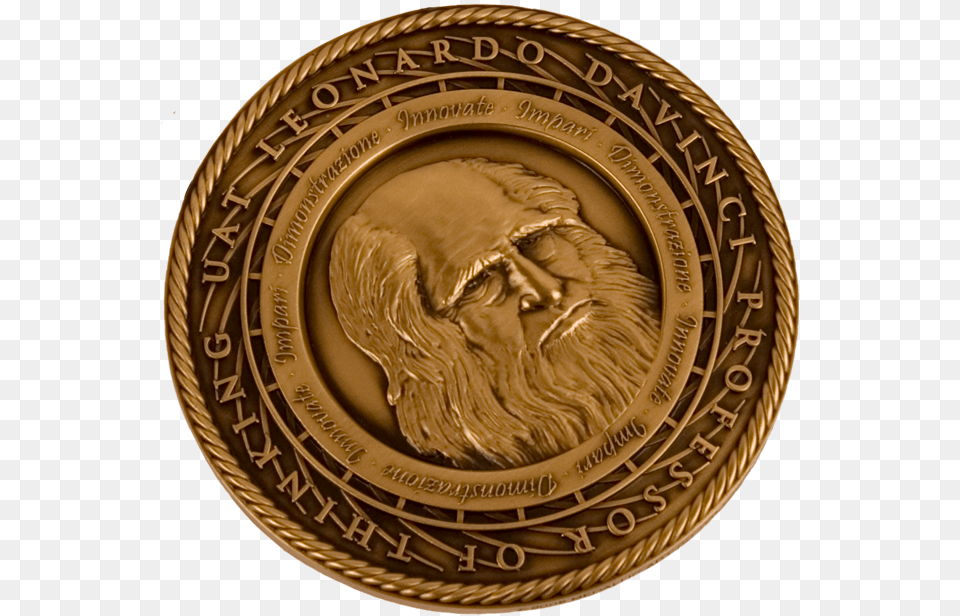 The Leonardo Da Vinci Society Medallion City Of Manhattan Beach Seal, Bronze, Gold, Adult, Male Png