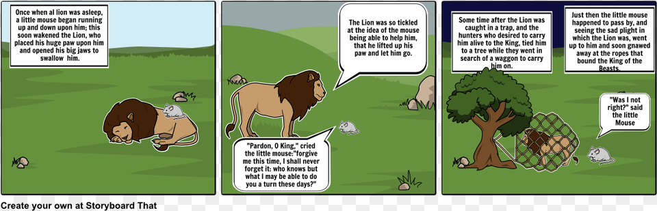 The Lion And The Mouse Cartoon, Publication, Book, Comics, Animal Png