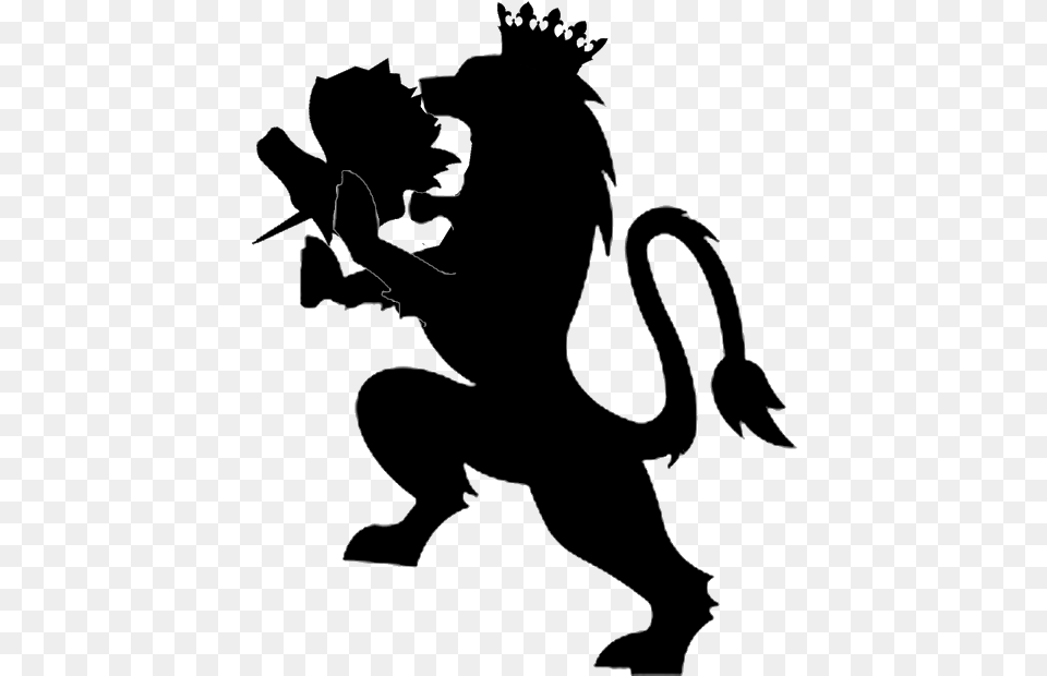 The Lion And The Unicorn Crest Royal Coat Of Arms Of Sunderland Logo, Silhouette, Person, Animal, Mammal Free Png