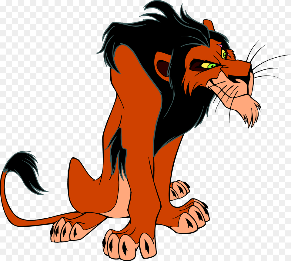The Lion King Clipart Realistic Scar From Lion King, Animal, Cartoon, Wildlife, Mammal Free Png Download