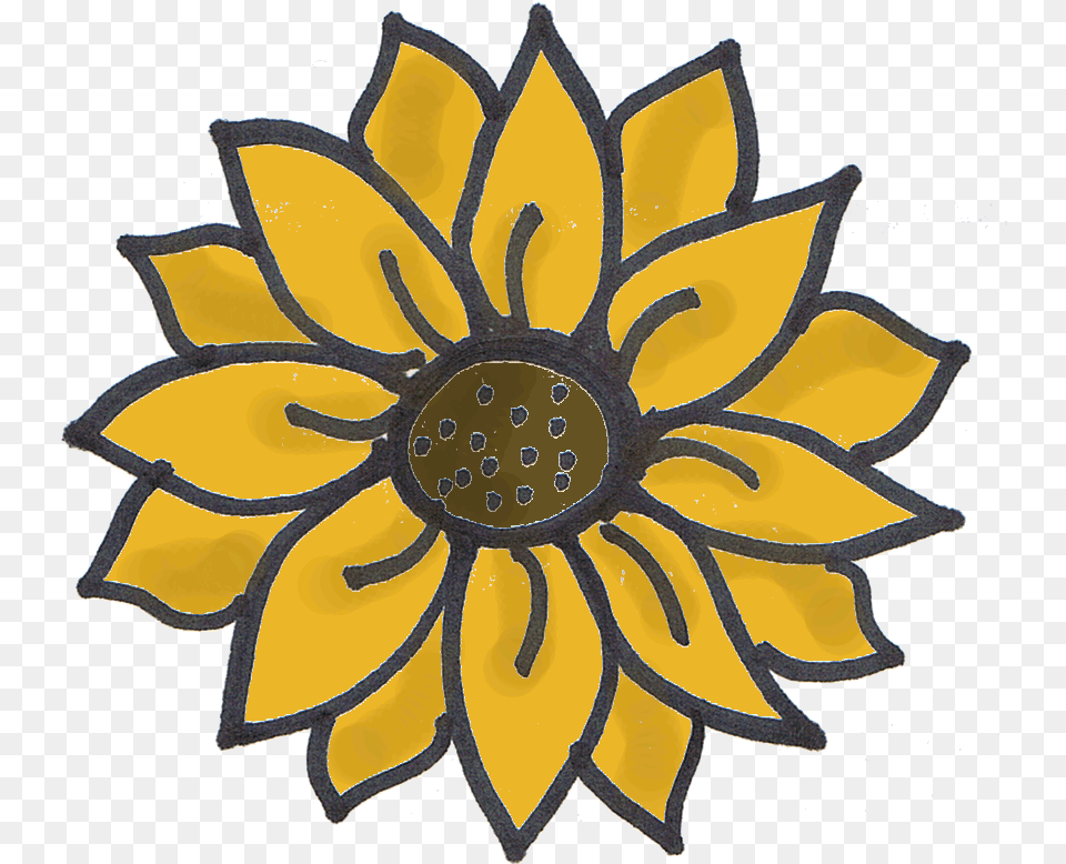 The Little Matters Drawing Of Sunflower, Plant, Flower, Dahlia, Art Free Png