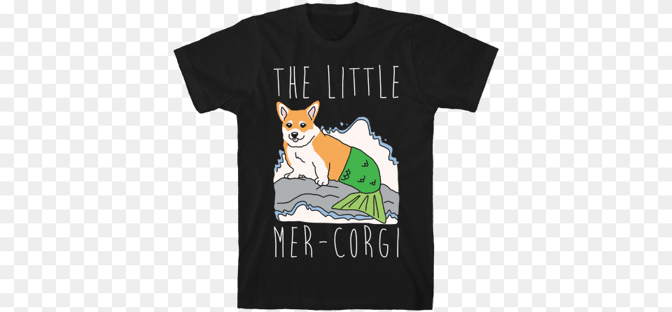 The Little Mer Corgi Parody White Print Mens T Shirt Bisexual Shirts, Clothing, T-shirt, Animal, Canine Free Png Download