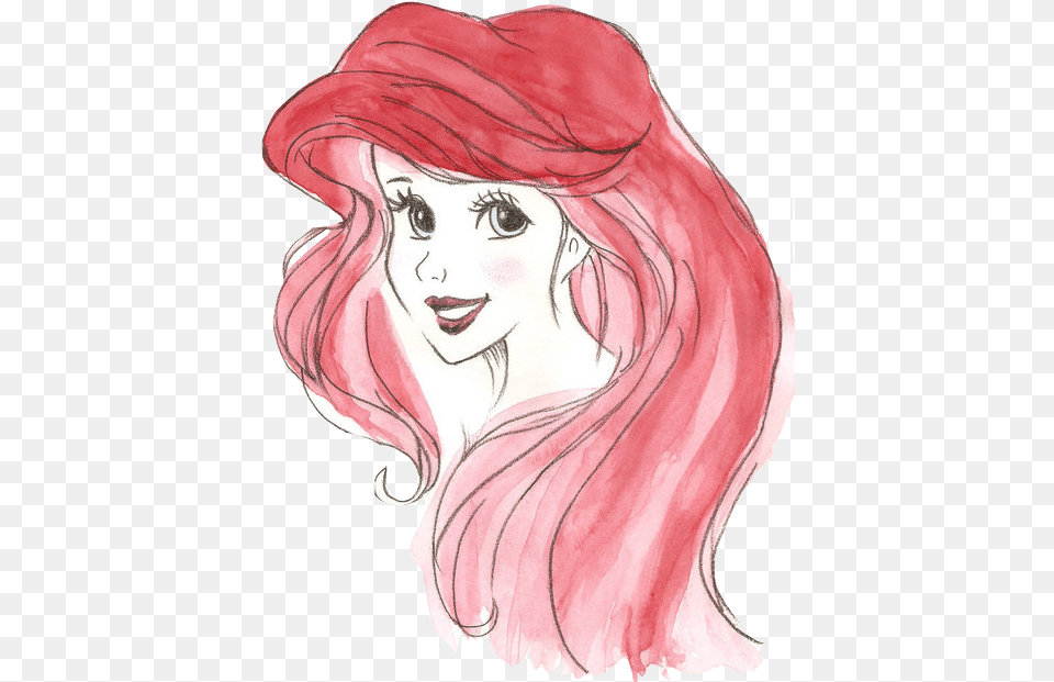 The Little Mermaid Ariel And Disney Little Mermaid Watercolor, Art, Drawing, Book, Comics Png Image