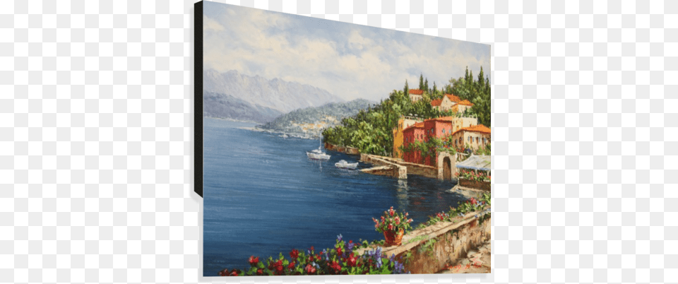 The Loan Dock Canvas Print Painting, Architecture, Water, Villa, Scenery Free Transparent Png