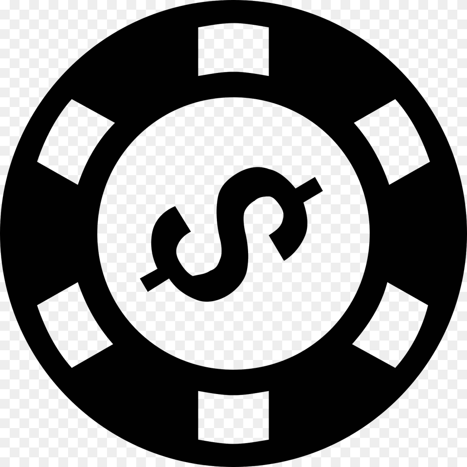 The Logo Is A Simple Black And White Line Drawling Casino Chip Icon, Gray Png