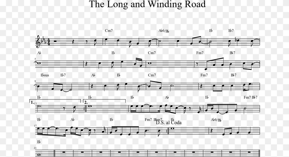 The Long And Winding Road Sheet Music 1 Of 1 Pages Battery Charger, Gray Png Image