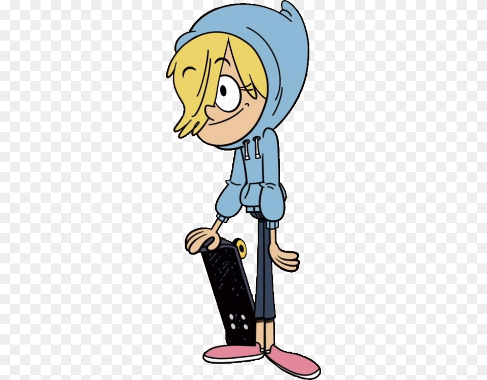 The Loud House Character Nikki With Her Skateboard, Cartoon, Person, Cleaning, Face Png