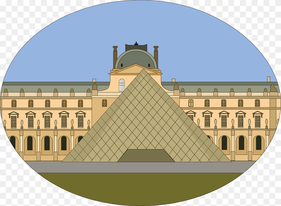 The Louvre Clipart, City, Architecture, Building, Pyramid Free Png Download
