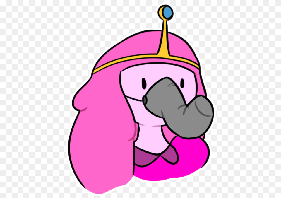 The Lovely Princess Bubblegum Wearing An Elephant Trunk, Plush, Toy, Purple, Baby Png Image