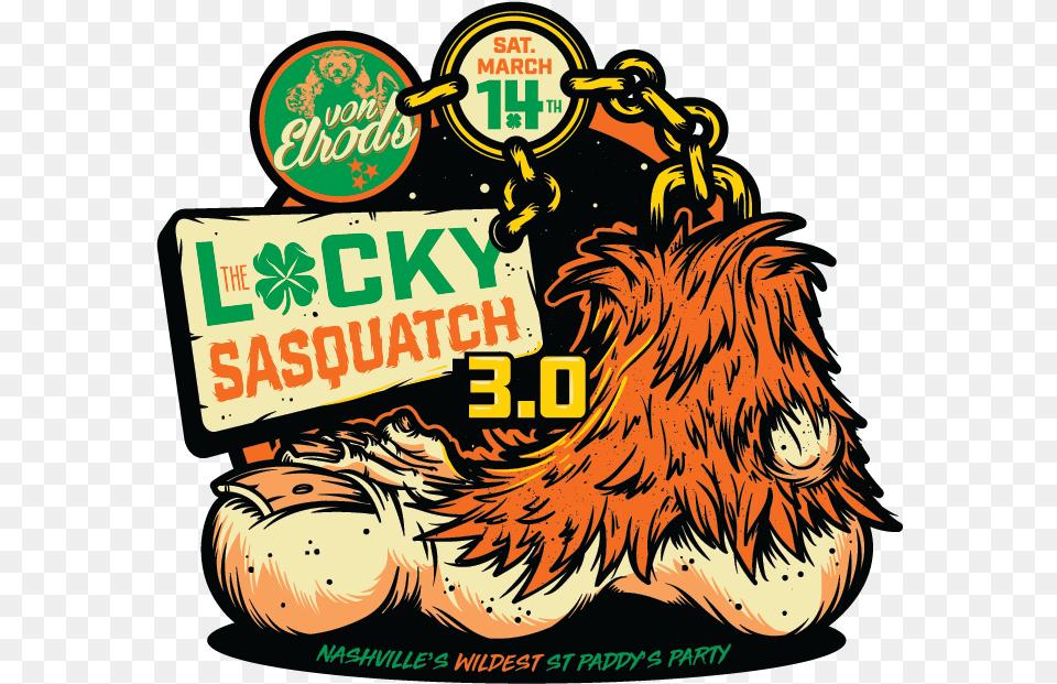 The Lucky Sasquatch Coolio 14 Nashville Tn, Advertisement, Poster, Face, Head Png Image