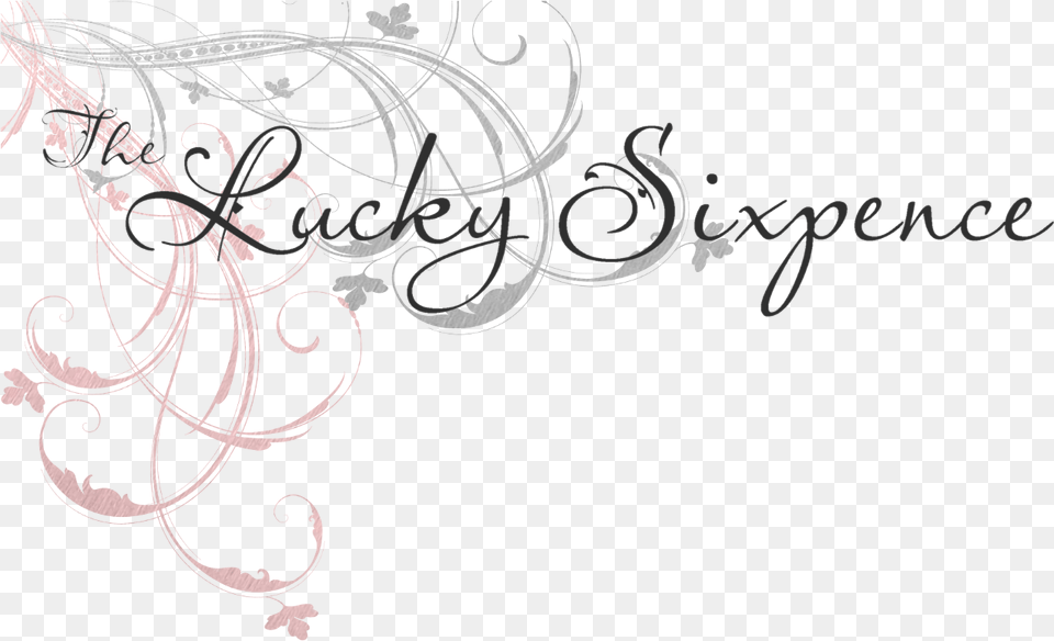 The Lucky Sixpence Scroll Logo Calligraphy, Art, Floral Design, Graphics, Pattern Png