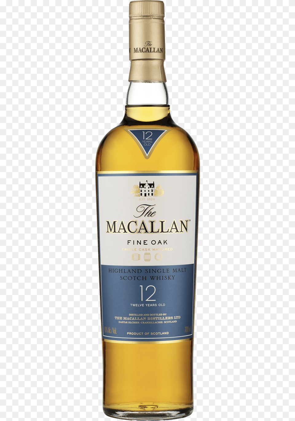 The Macallan Fine Oak 12 Years Old Whisky Macallan, Alcohol, Beverage, Liquor, Bottle Png