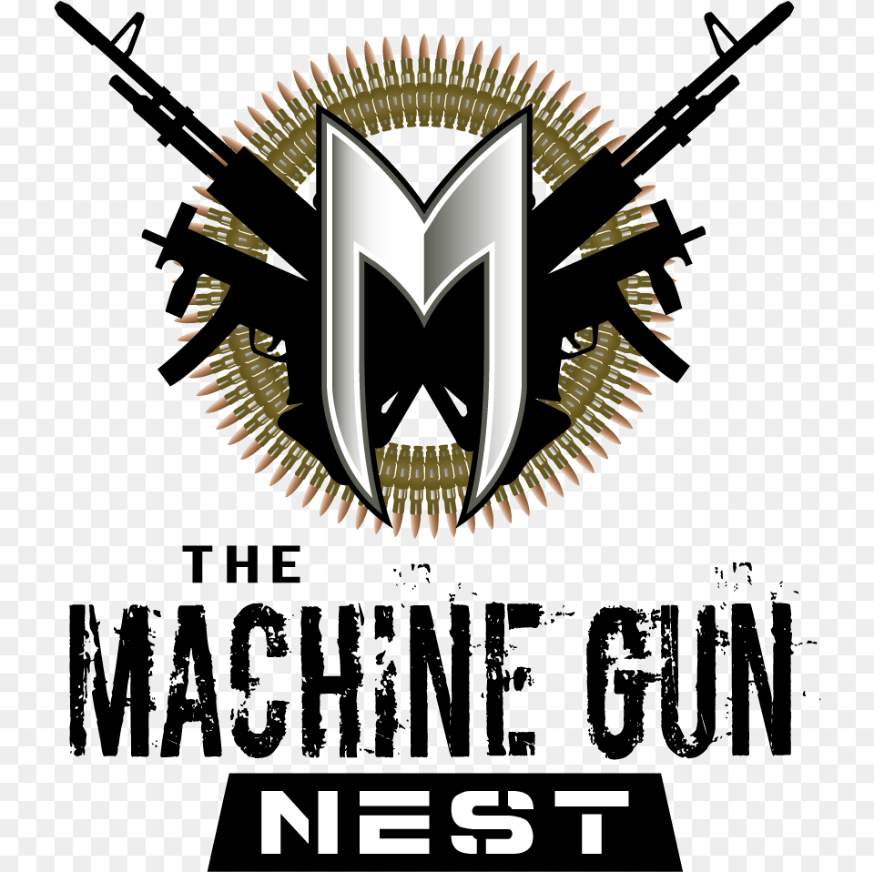 The Machine Gun Nest Crowdfunding, Logo, Weapon, Ammunition, Symbol Free Transparent Png