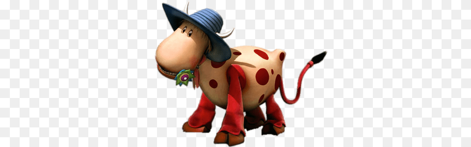 The Magic Roundabout Ermintrude With Flower In Mouth, Clothing, Hat, Baby, Person Png Image