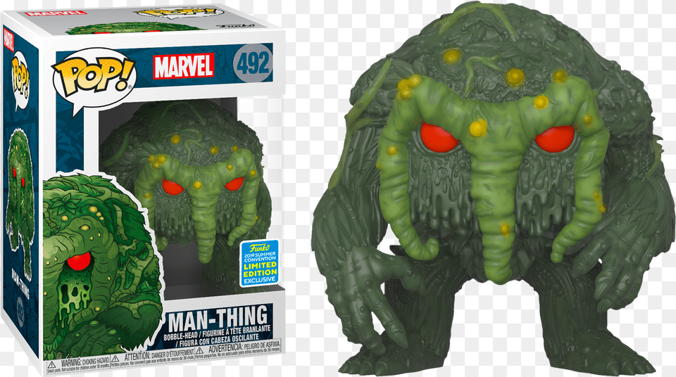 The Man Thing San Diego Comic Con 2019 Exclusives Funko Pop, Alien, Green, Toy, Animal Png Image