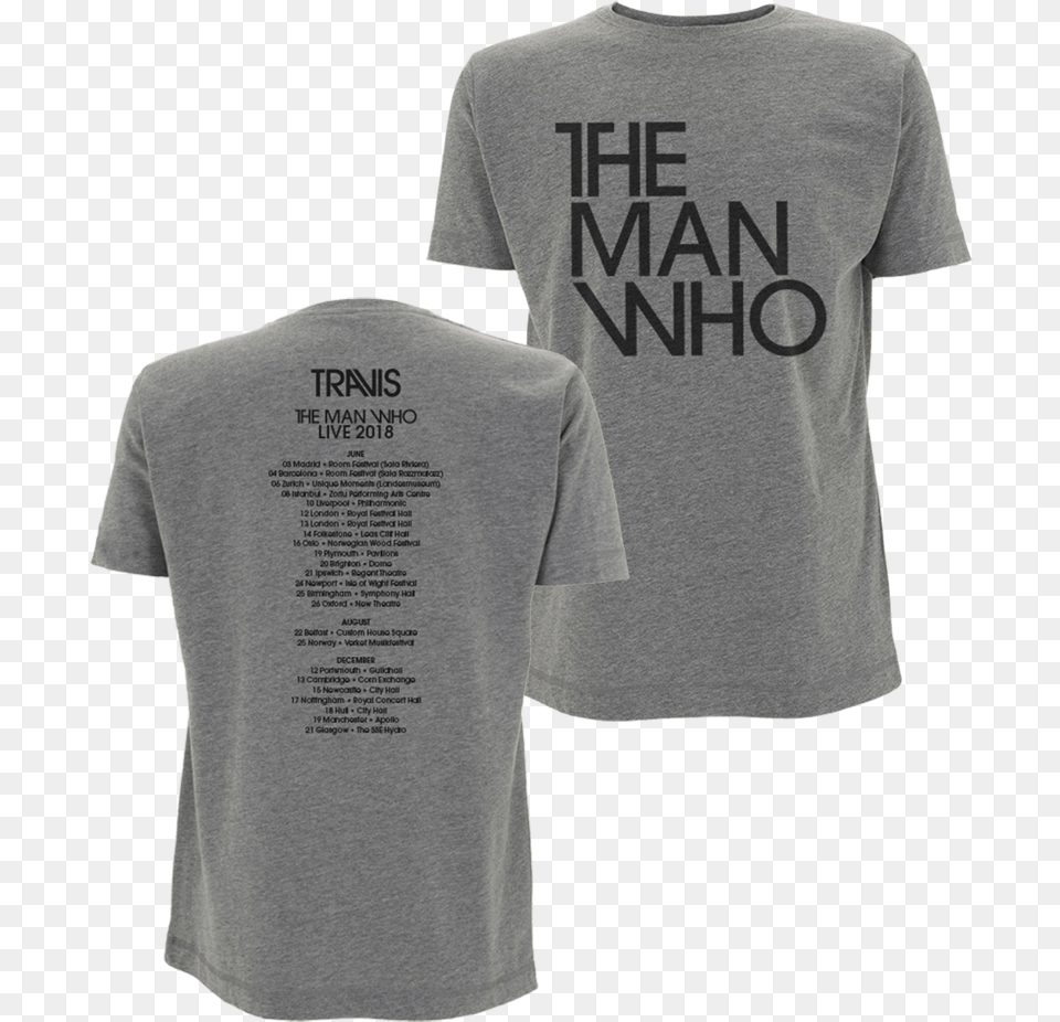 The Man Who 2018 Tour T Shirt 20 Active Shirt, Clothing, T-shirt, Adult, Male Free Png