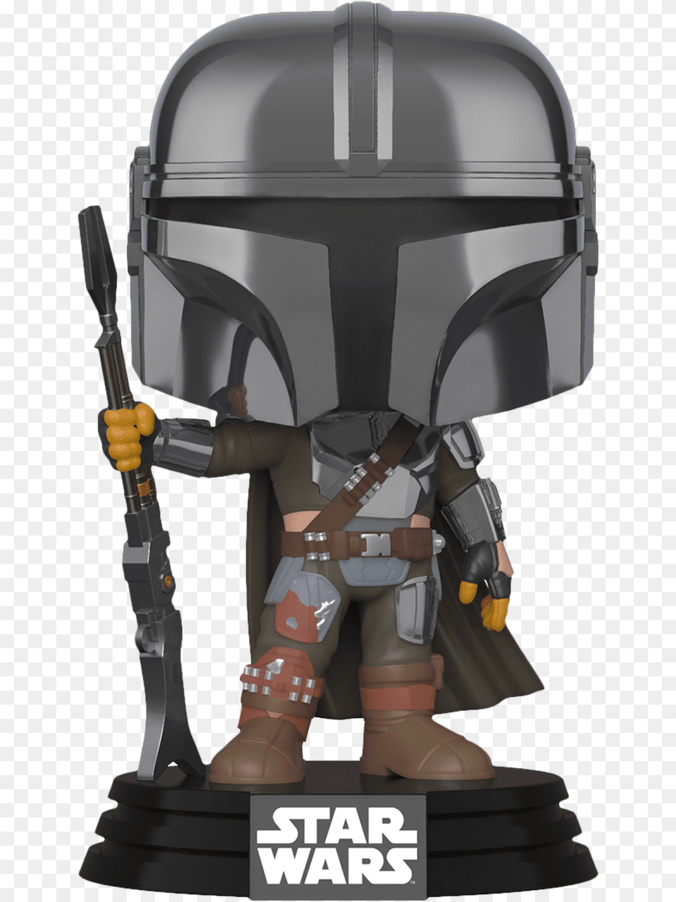 The Mandalorian Mandalorian Chrome Funko Pop, Clothing, Hardhat, Helmet, Toy Png