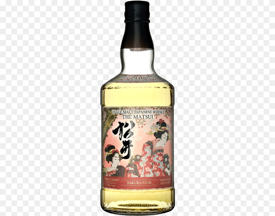 The Matsui Sakura Cask Single Malt Japanese Whisky Matsui Single Malt Japanese Whisky, Alcohol, Beverage, Sake, Bottle Free Transparent Png