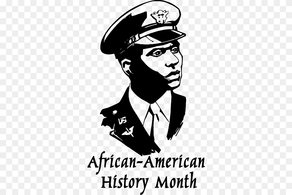 The Mention Of African American People Was Generally Black And White Clipart On Black History, Stencil, Adult, Male, Man Free Png Download