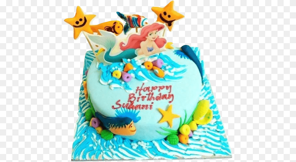 The Mermaid Princess Ariel Cake Princess Mermaid Ariel Cake, Birthday Cake, Cream, Dessert, Food Free Png