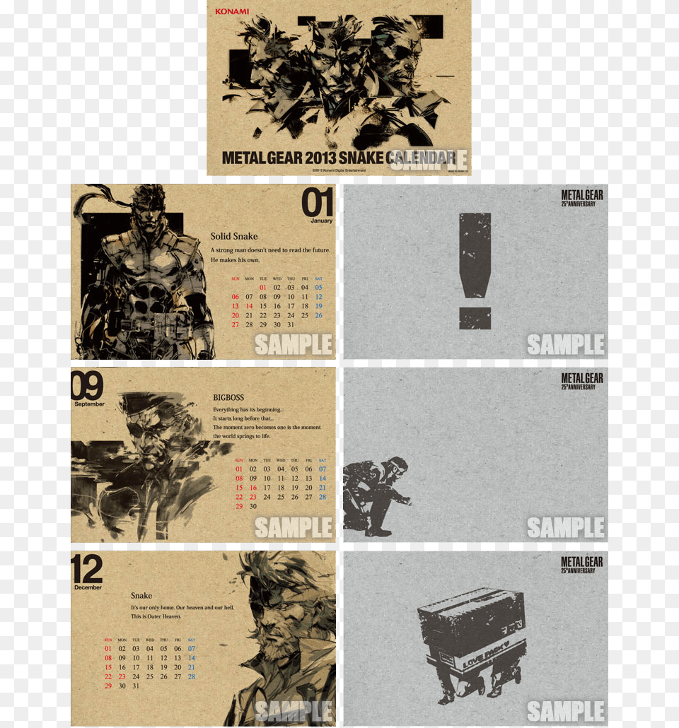 The Metal Gear Calendar, Adult, Text, Person, Page Png Image