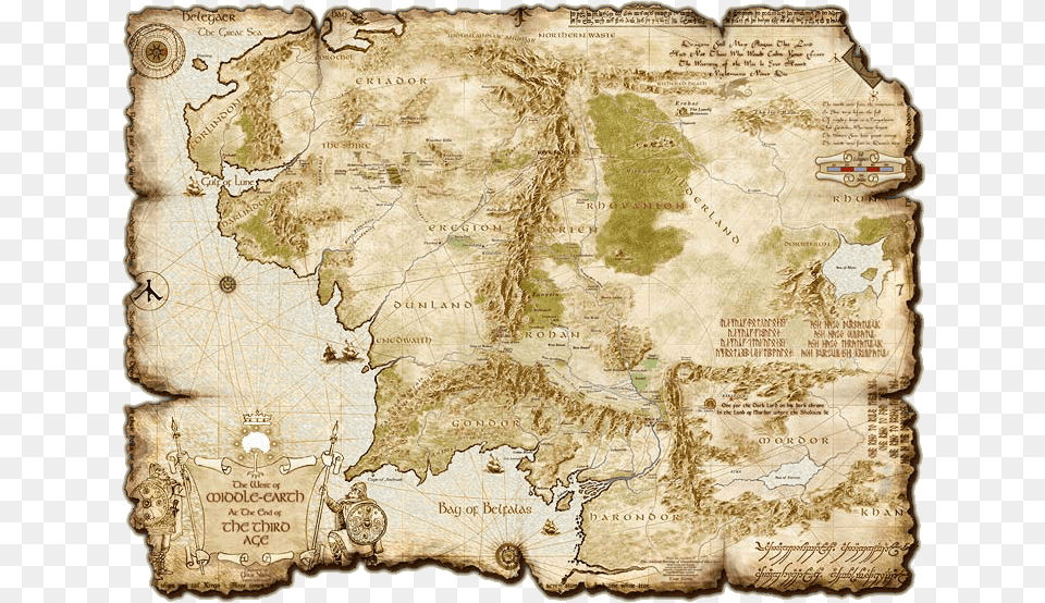 The Middle Earth Map Lord Of The Rings Map Of Middle Earth Poster, Chart, Plot, Atlas, Diagram Png