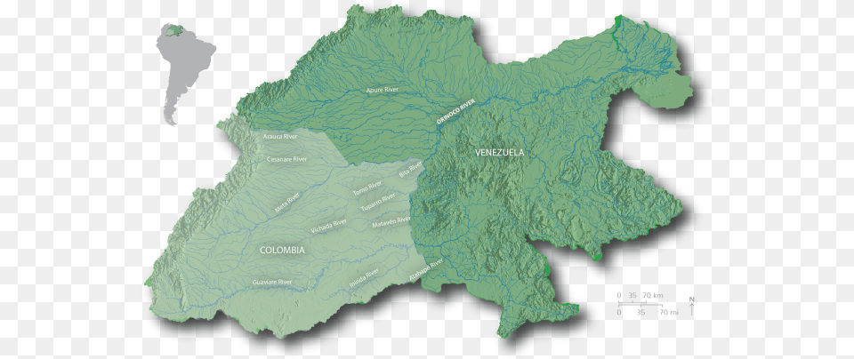 The Mighty Orinoco River One Of The Longest Rivers World Map, Atlas, Chart, Diagram, Plot Free Png