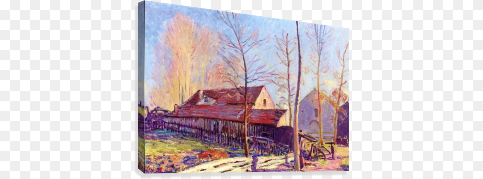 The Mills Of Moret Frost Evening Effect Canvas Print, Art, Painting, Outdoors, Countryside Free Transparent Png