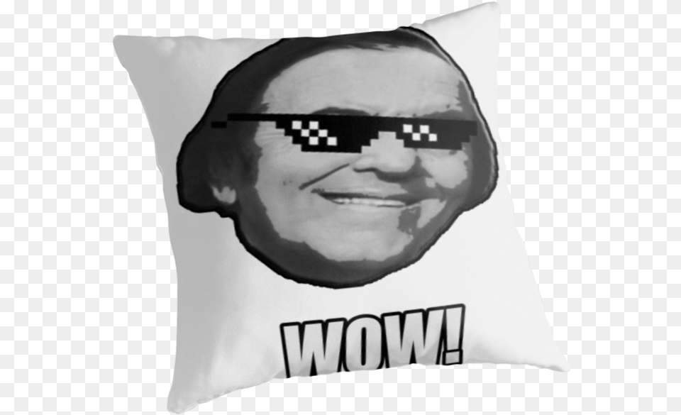 The Mlg Meme Wow Guy Black And White Wow Meme, Cushion, Home Decor, Adult, Male Png