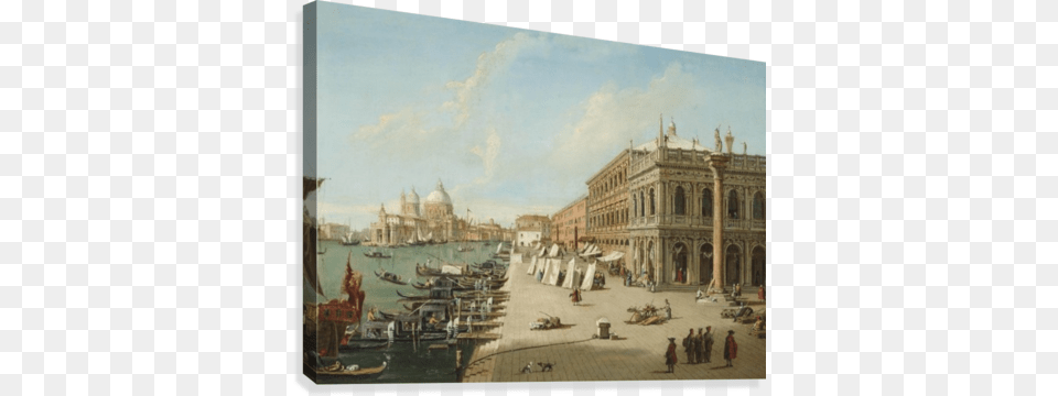 The Molo Venice Looking West With The Column Of St Giovanni Antonio Canal, Art, Painting, Waterfront, Water Png