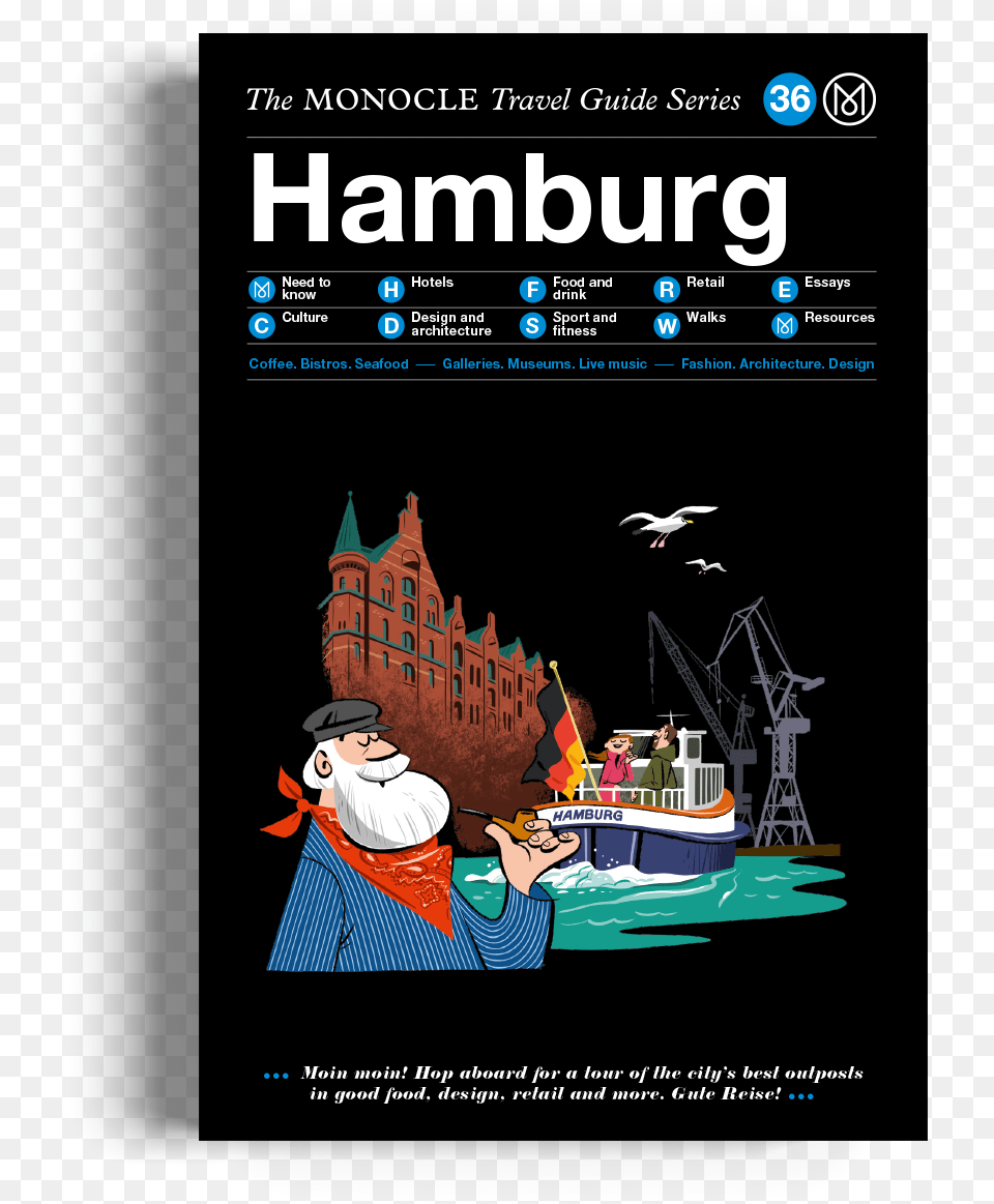 The Monocle Travel Guide Seriesclass Monocle Travel Guide Hamburg, Poster, Advertisement, Person, Man Png Image