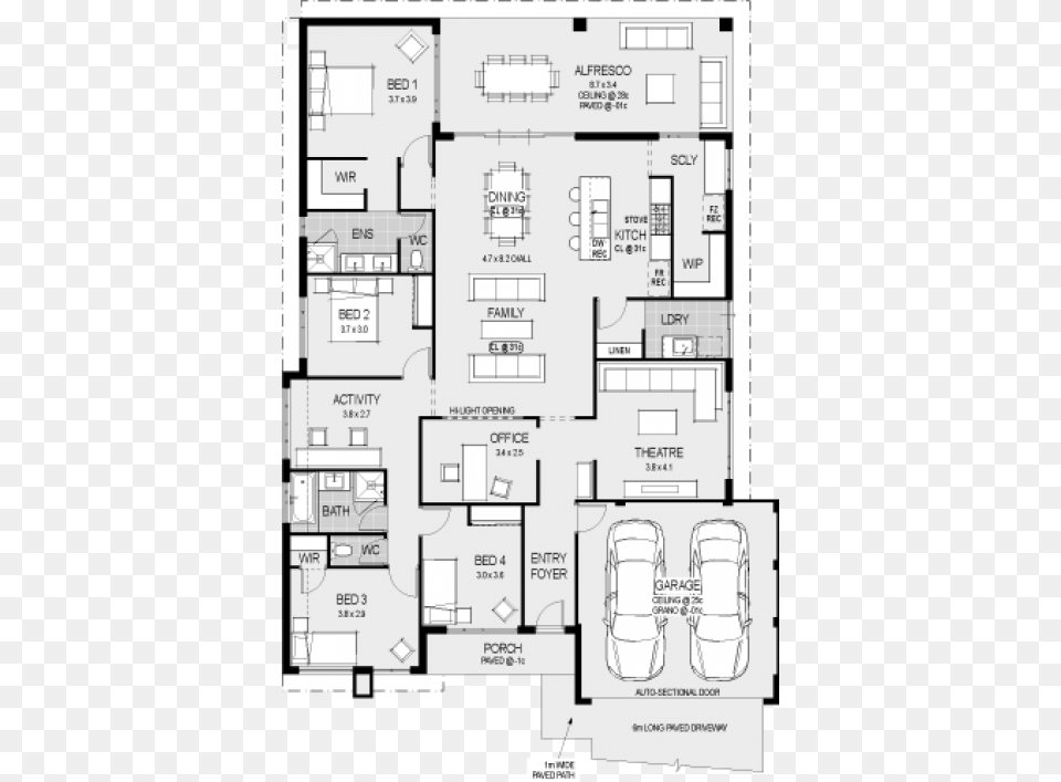 The Monza Floorplan Kitchen Floor Plans Home Design House Plan, Diagram, Floor Plan, Chart, Plot Free Png Download