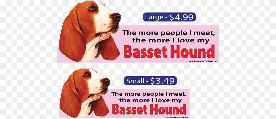 The More I Love My Basset Hound Basset Hound Dog Signature Portrait Sweater, Mammal, Animal, Canine, Pet Free Png