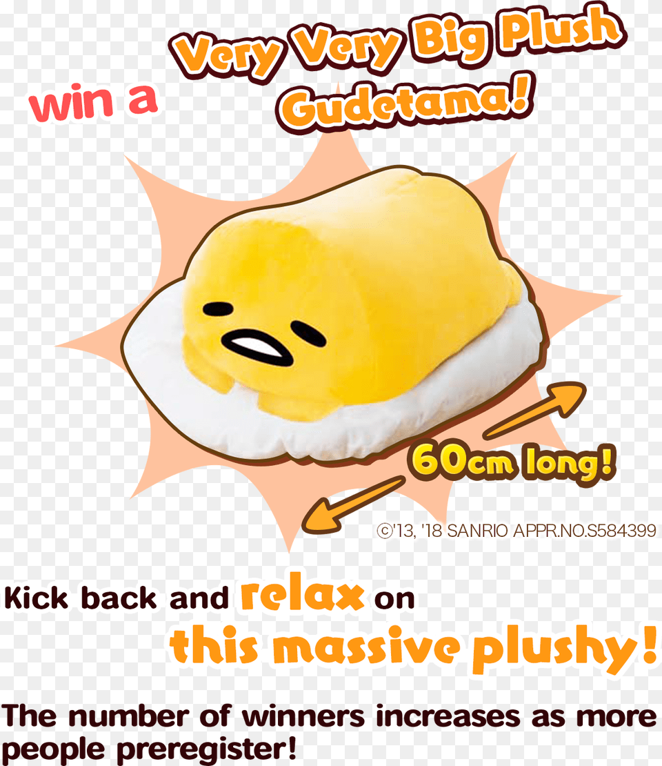 The More People Pre Register And The More Gudetama Cartoon Free Transparent Png
