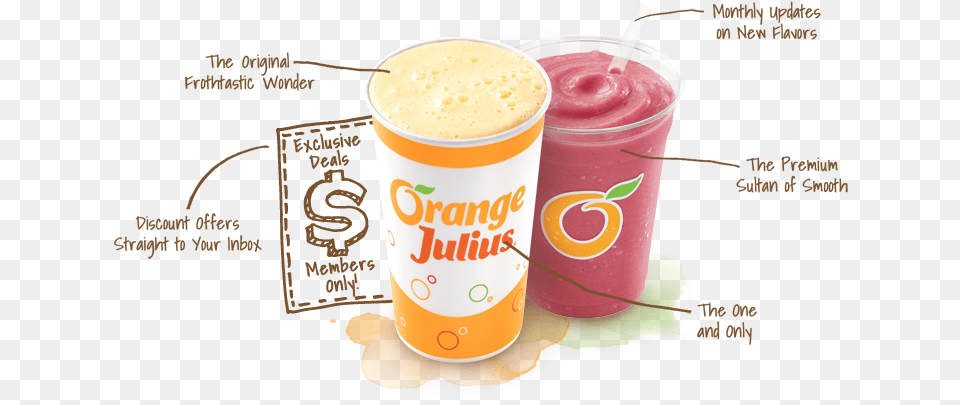 The Most Refreshing Club In The World Orange Julius, Beverage, Juice, Smoothie, Cup Free Transparent Png