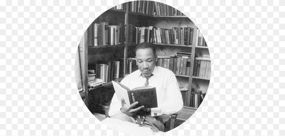 The Muskingum County Library System Is Honored To Be Martin Luther King Jr Reading A Book, Man, Indoors, Person, Photography Free Png Download