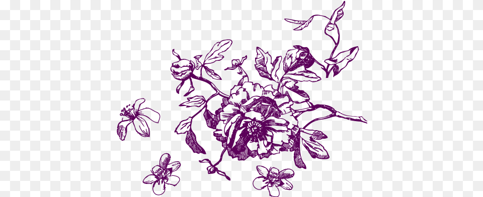 The Name Bank Of Flowers Pays Tribute To The Past Purple Flower Sketch, Art, Floral Design, Graphics, Pattern Free Png Download