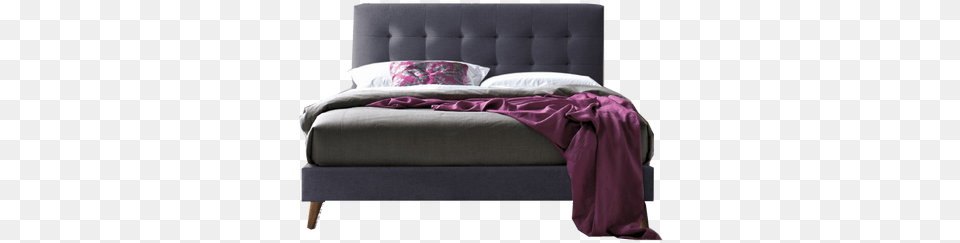 The Nectar Upholstered Headboard Bed Frame Full Size, Furniture, Bedroom, Indoors, Room Png