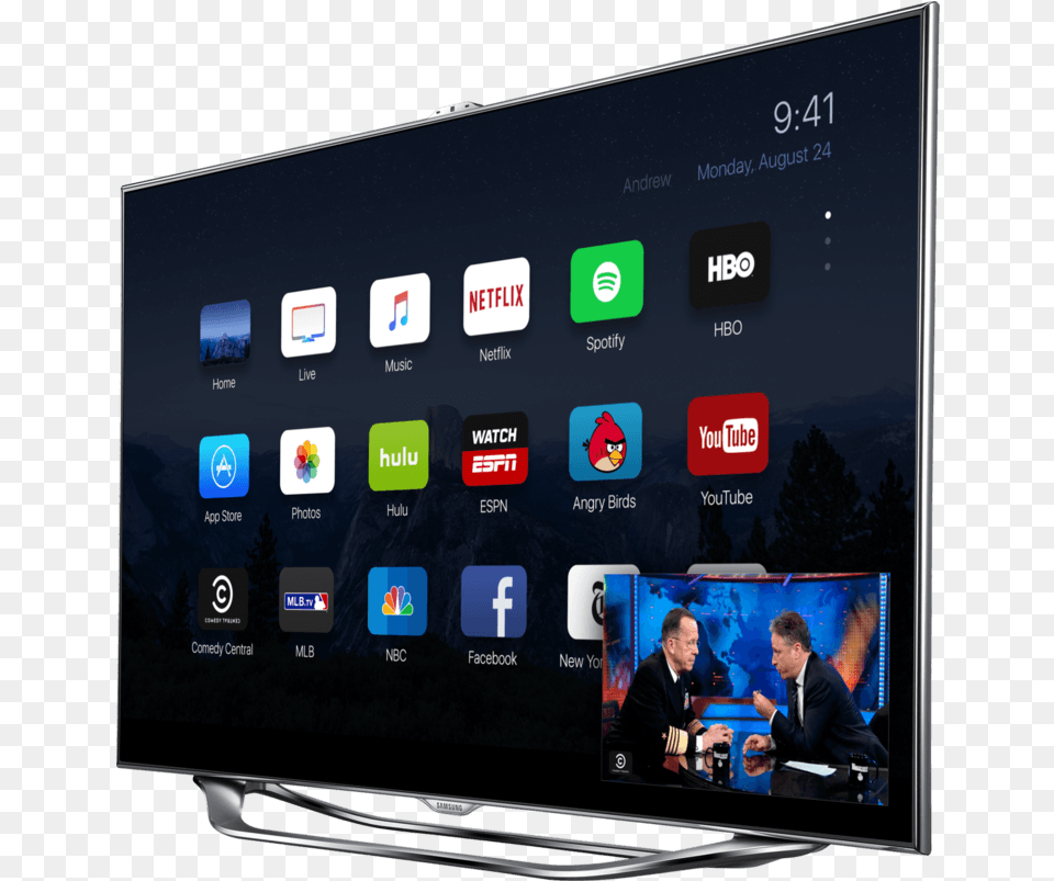 The New Apple Tv Running Ios 9 Looks Gorgeous Much Is An Apple Tv, Screen, Computer Hardware, Electronics, Monitor Png