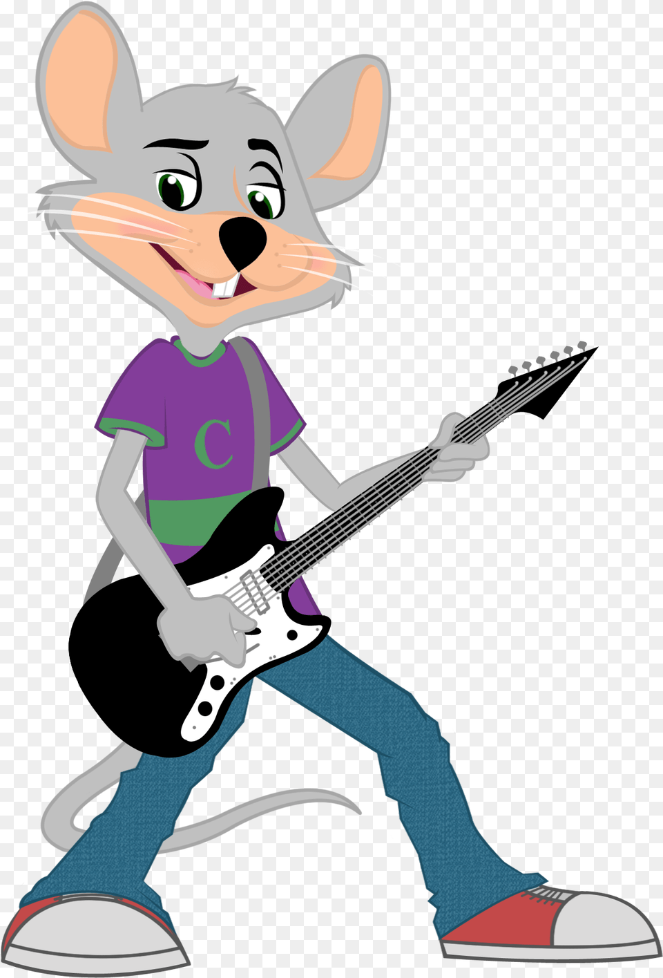 The New Chuck Chuck E Cheese Guitar, Musical Instrument, Person, Face, Head Free Png Download