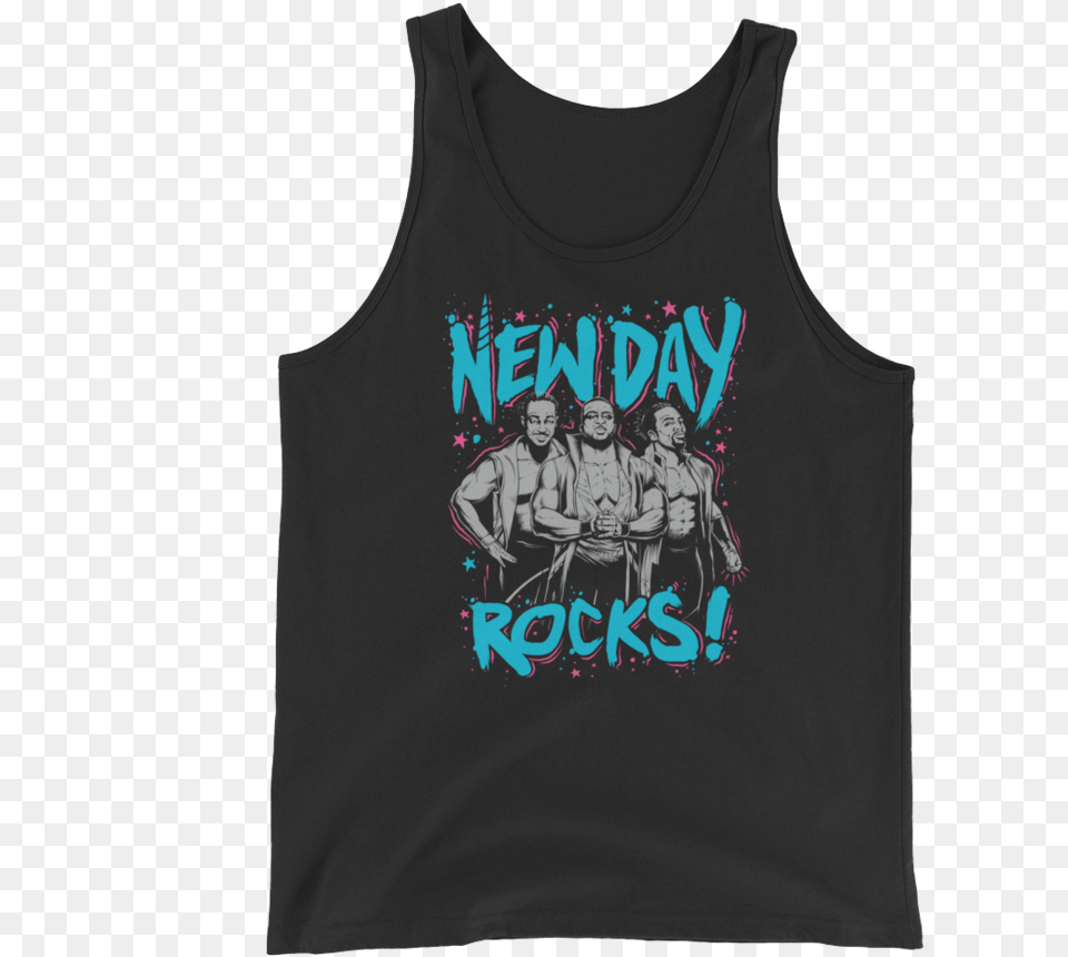 The New Day Illustrated New Day Rocks Active Tank, Clothing, Tank Top, Adult, Male Png