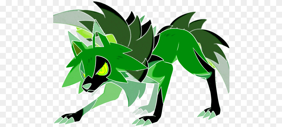 The New Lycanroc Half Past 9 Pm Est On A Saturday Form Illustration, Green, Art, Leaf, Plant Png Image