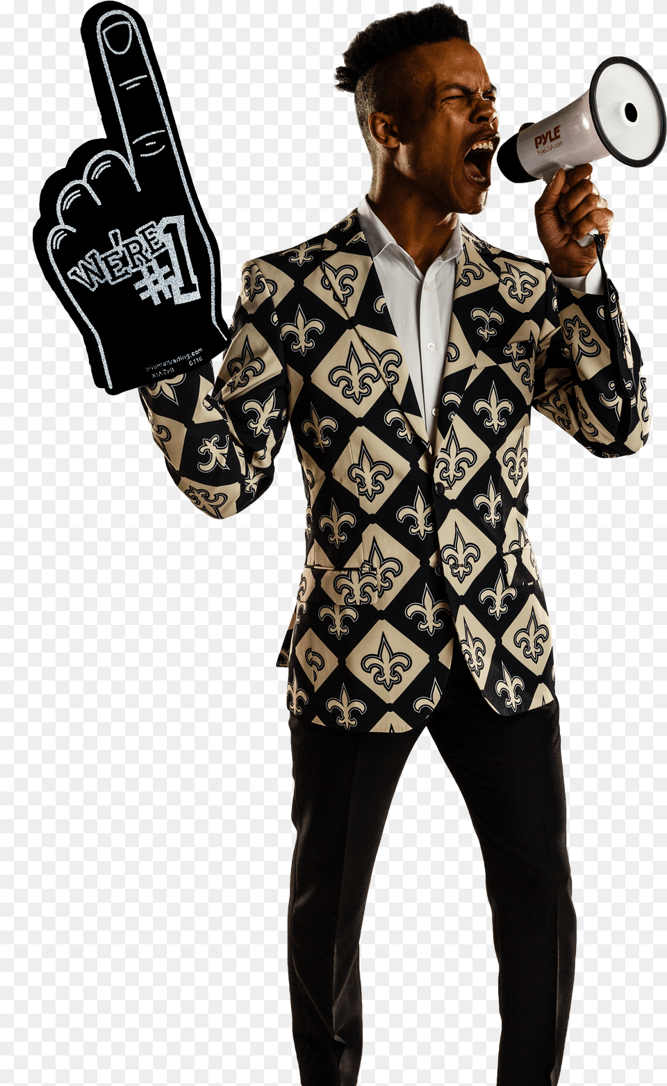 The New Orleans Saints Nfl Gameday Blazer New Orleans Saints Outfit Men, Shouting, Angry, Person, Face Free Png Download