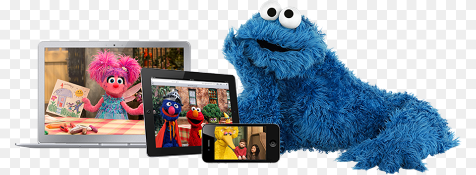 The New Sesame Go Video On Demand Service Gives Kids Cookie Monster Looking To The Left, Person, Computer Hardware, Electronics, Hardware Free Png Download