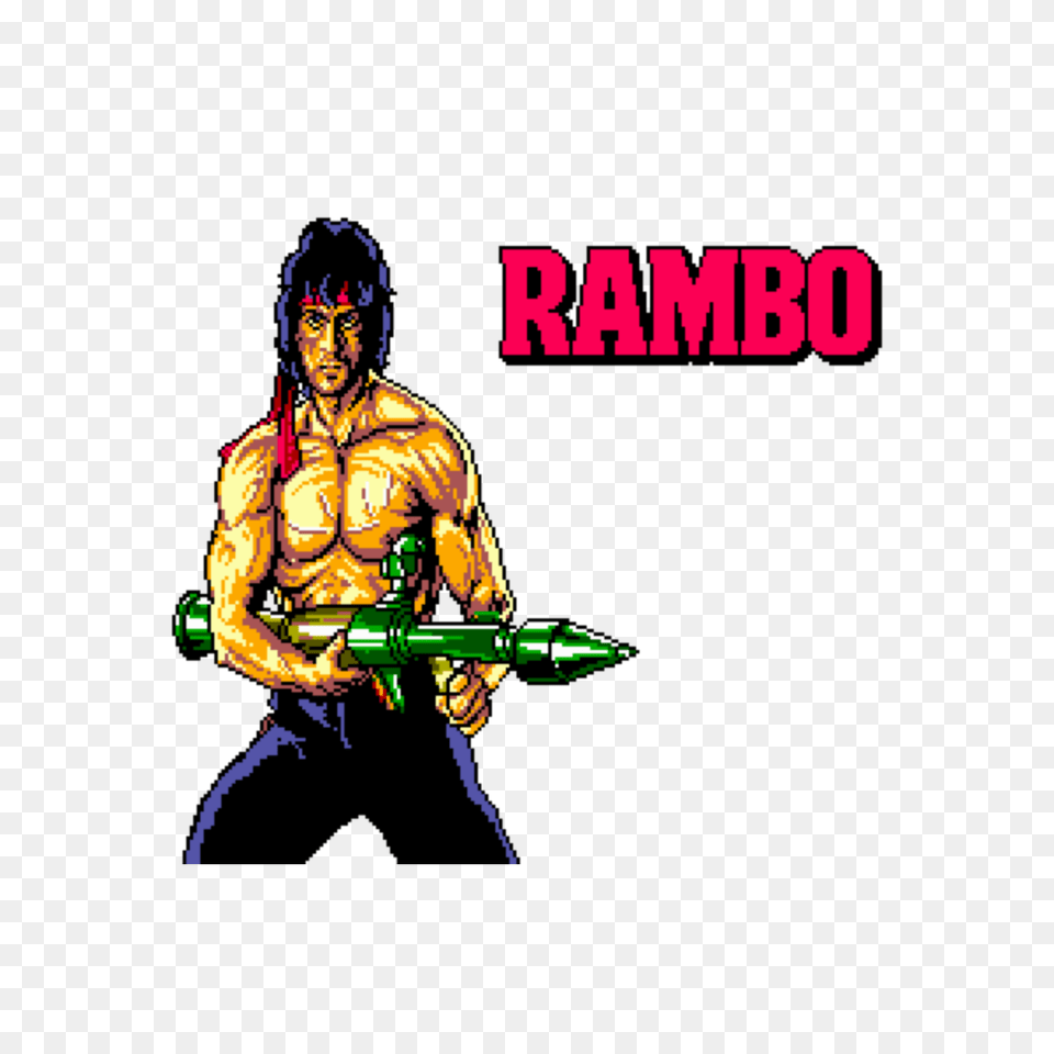 The Newest Rambo Stickers, Adult, Male, Man, Person Free Png