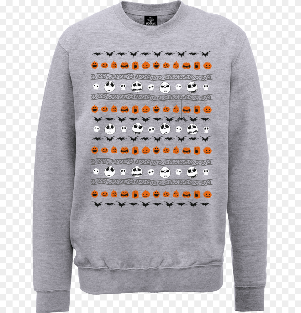The Nightmare Before Christmas Jack Pumpkin Faces Grey Jack Skellington Full Body, Sweatshirt, Clothing, Hoodie, Knitwear Png Image