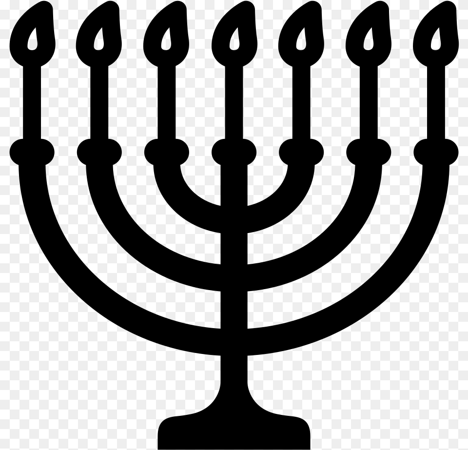 The Noun Project Menorah Icon, Gray Free Png