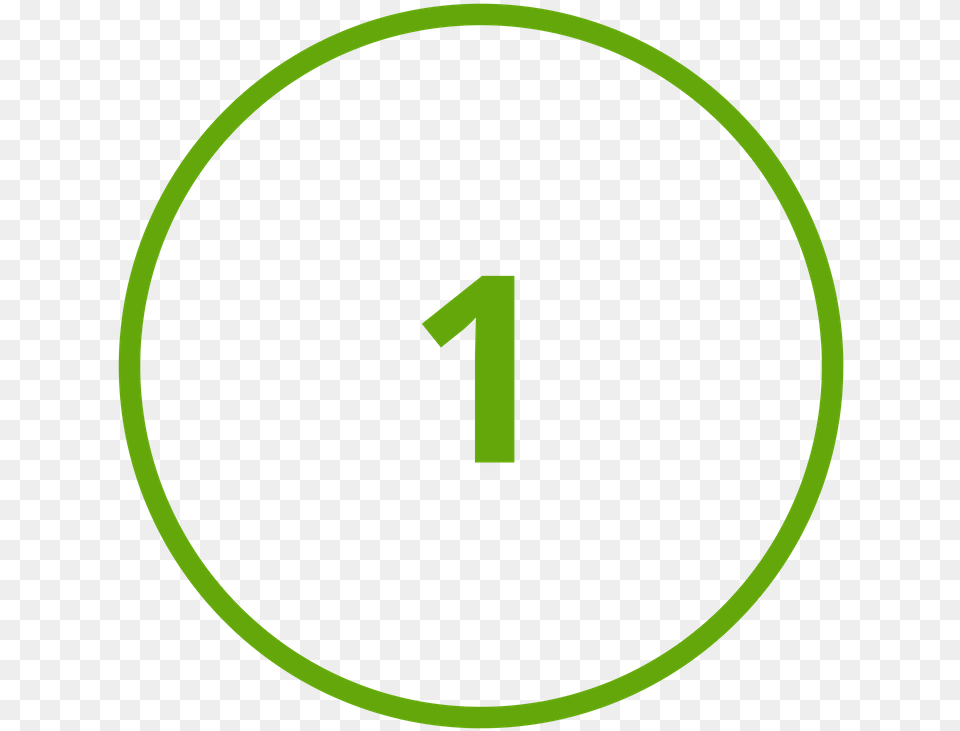 The Number 1 Inside A Green Cirlce Circle, Symbol, Text, Disk Free Png